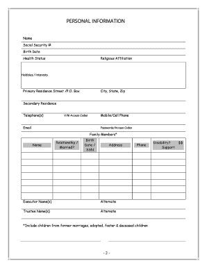 Estate Inventory Form