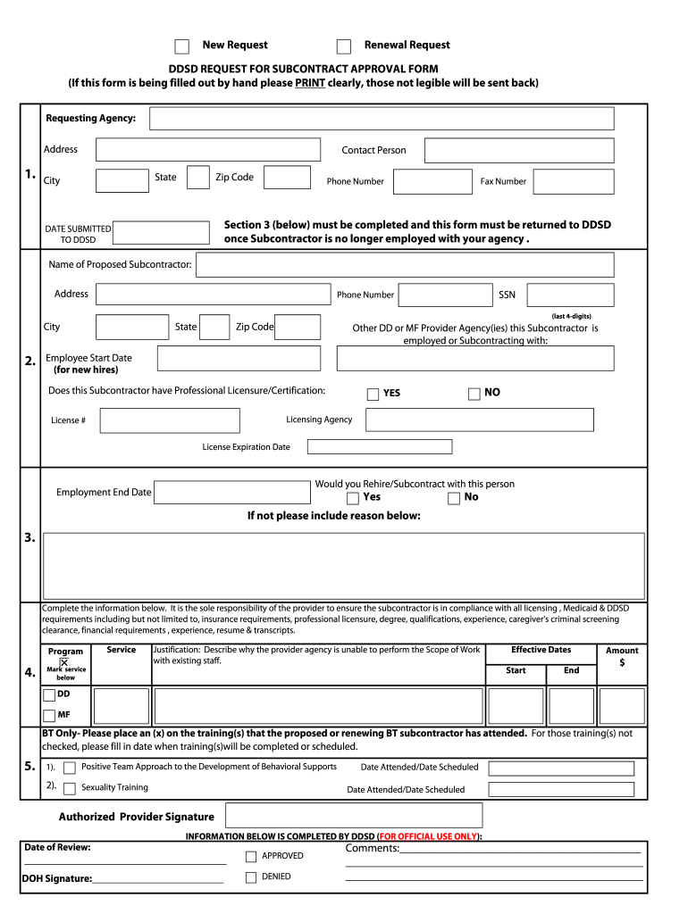 Subcontractor Application Form