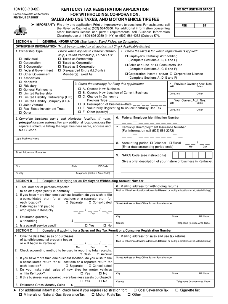 Form 10a100 Fill Out And Sign Printable Pdf Template Signnow