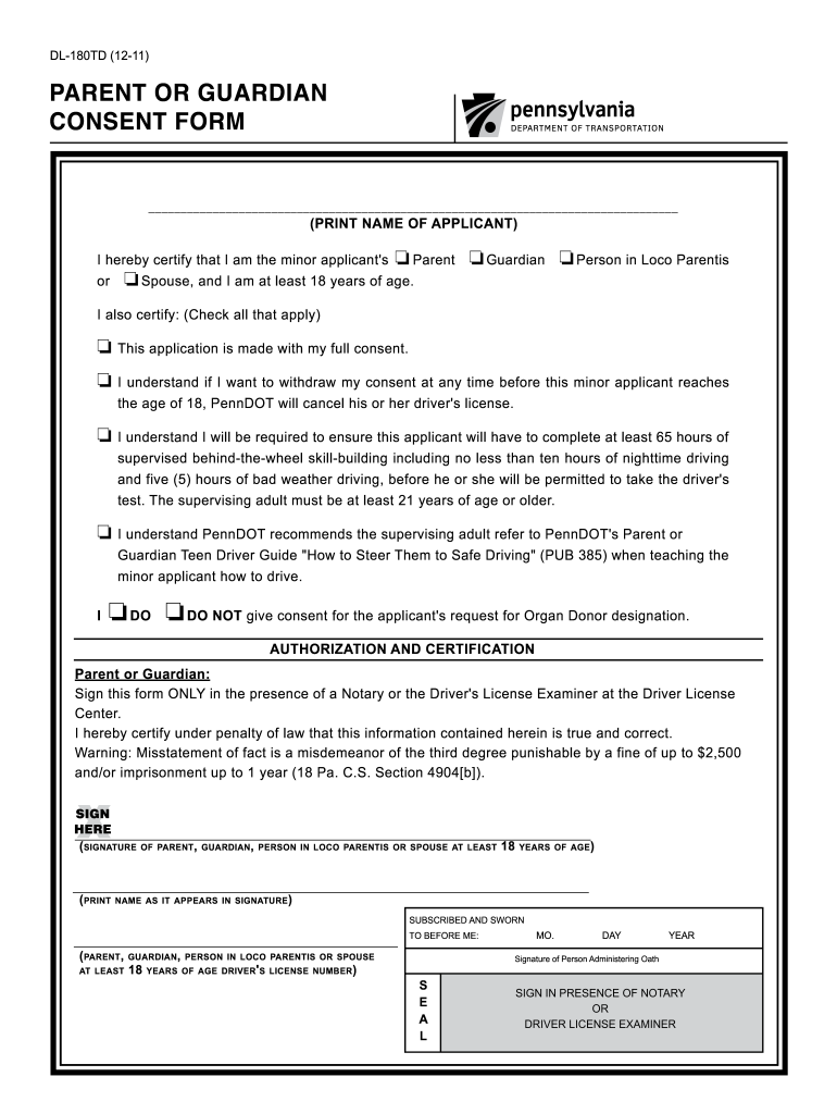 Parents Consent Form for Learning Licence 2011-2024