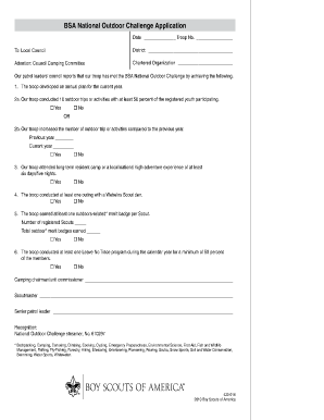 National Outdoor Challenge Award  Form