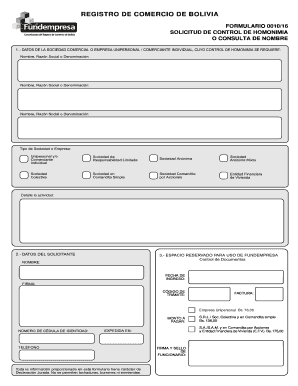 SOLICITUD DE CONTROL DE HOMONIMIA  Form