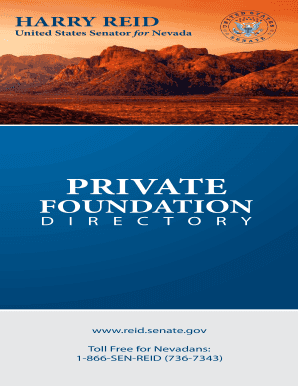 Private Foundation Directory Harry Reid Reid Senate  Form