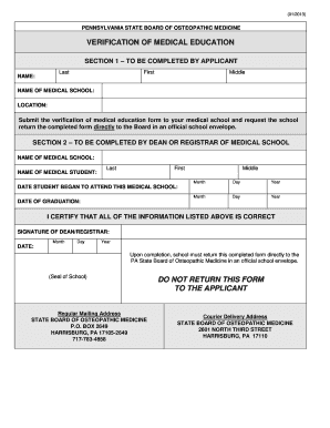 Credentials Verification Fact Sheet PA Gov  Form