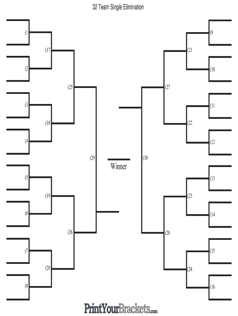 32 Team Bracket Form Fill Out and Sign Printable PDF Template signNow
