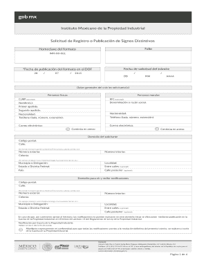 Instituto Mexicano De La Propiedad Industrial Solicitud De IMPI Impi Gob  Form