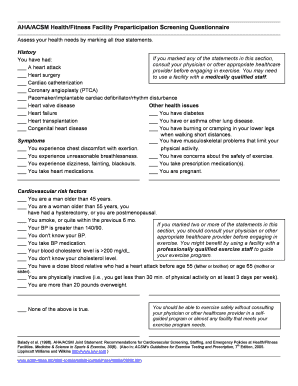 AHA ACSM Screening Pioneer Performance Clinic