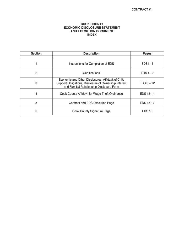 Economic Disclosure Statement County  Form