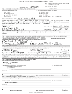 How to Fill Out a Federal Drug Testing Custody and Control Form
