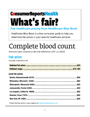 Complete Blood Count Blank Form PDF