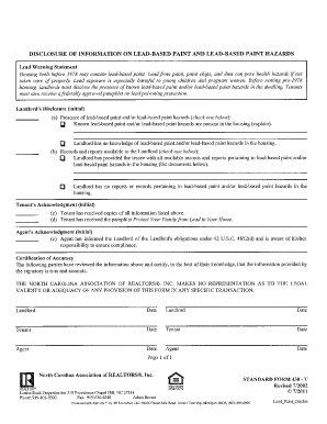 DISCLOSURE of INFORMATION on LEAD BASED PAINT and