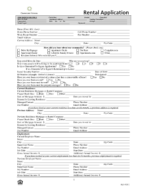 Equal Housing Opportunity Rental Application Form