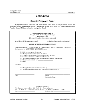 Proposed Order Example  Form