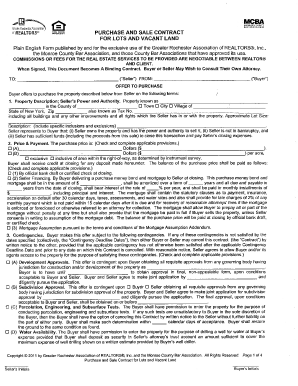 Mcba Monroe County Bar Association Lots and Vacant Land Contract  Form