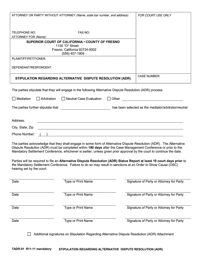 Tadr 01 Form