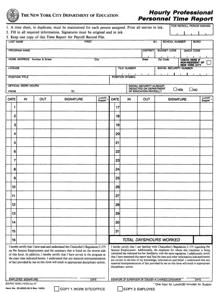  Nyc Doe Per Session Form 2002-2024