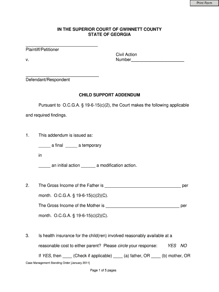  Deviation Addendum Form New York Child Support 2011