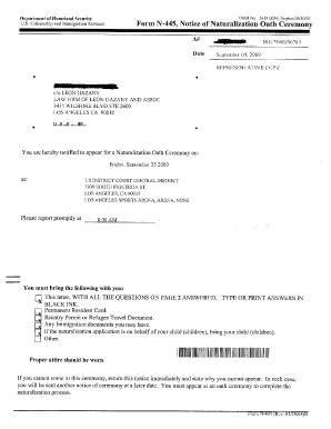 Form N 445 Sample