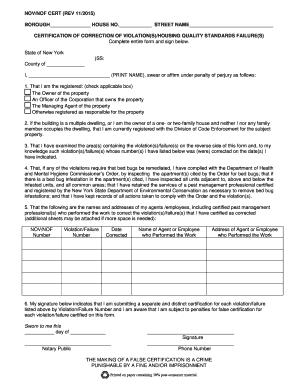 Hpd Certificate of Correction  Form
