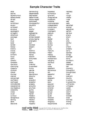 500 Character Traits List  Free Printable PDF Reference & Support