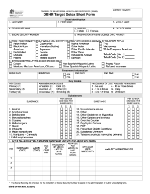 DBHR Target Detox Short Form Dshs Wa