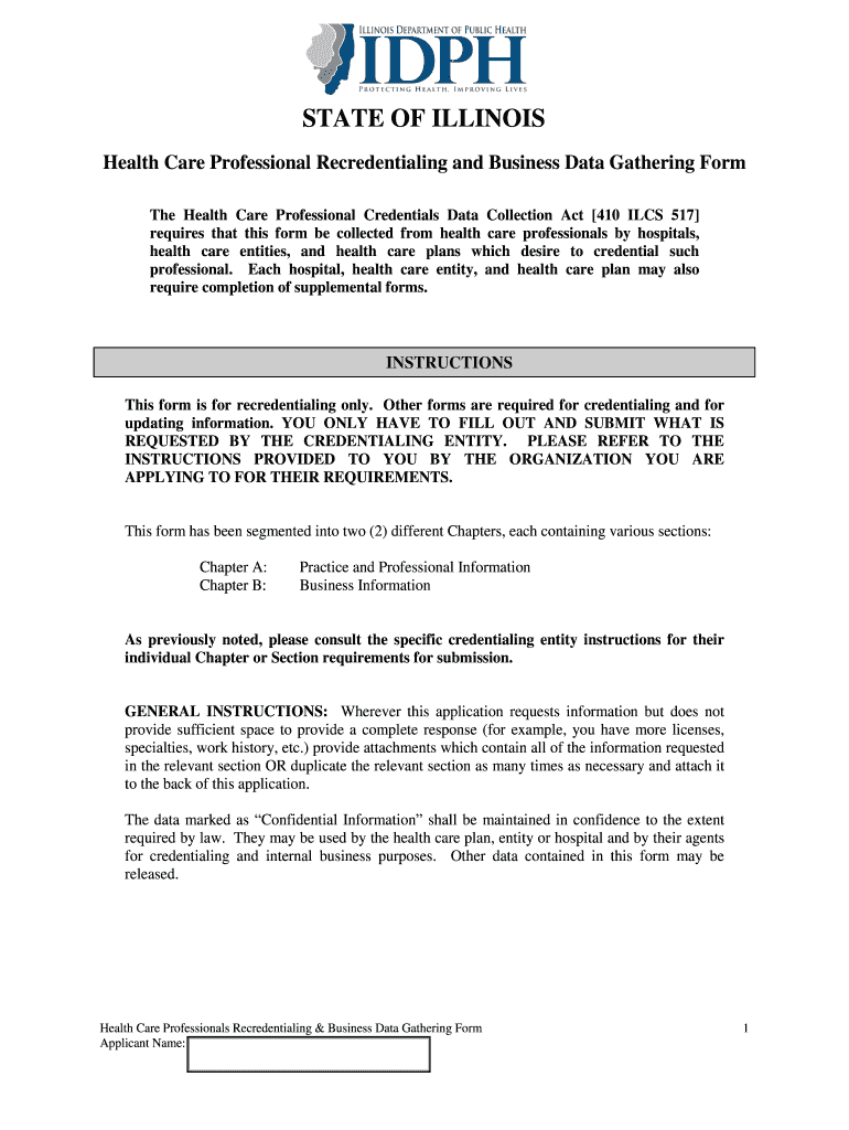 Health Care Professional Recredentialing Form