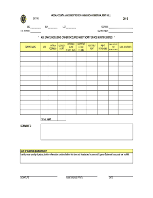Commercial Rent Roll Template Nassau County Nassaucountyny  Form