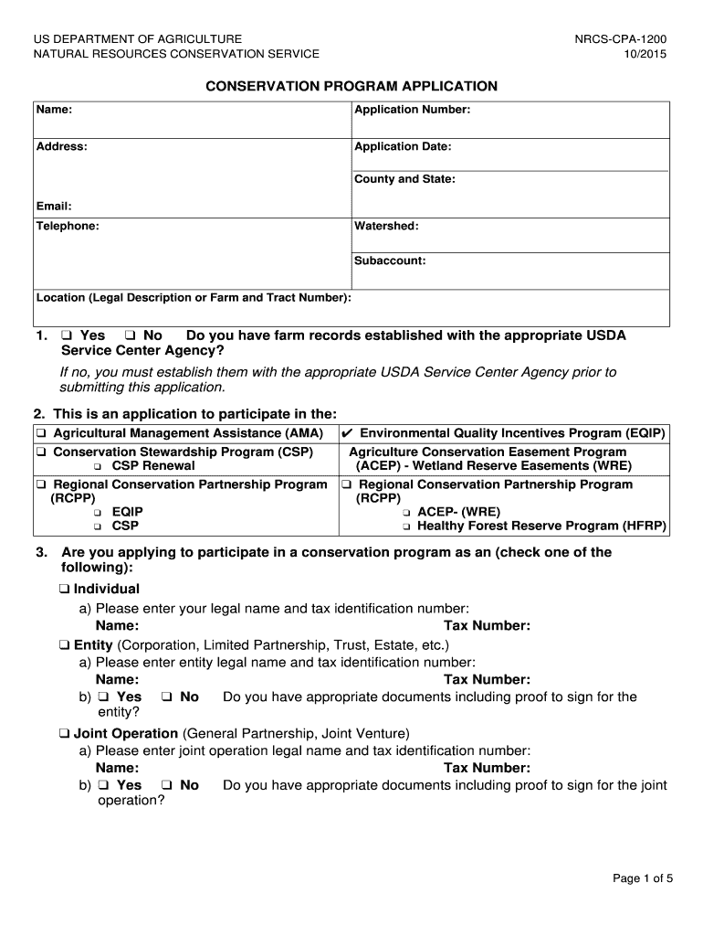 Get and Sign Nrcs Cpa 1200 2015-2022 Form