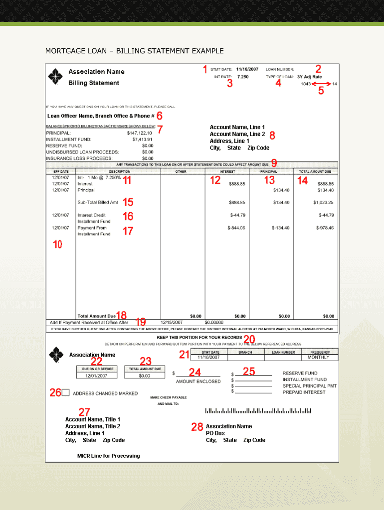 Get and Sign Mortgage Statement Template  Form
