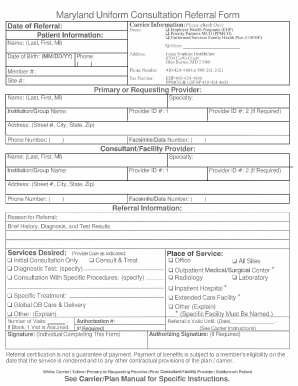 Maryland Uniform Referral Form