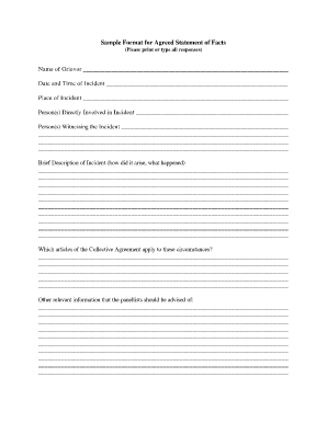 Statement of Fact Template  Form