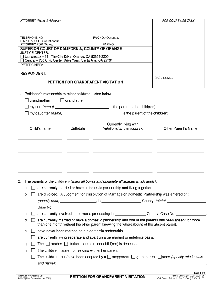 Get and Sign Grandparents Rights 2009-2022 Form