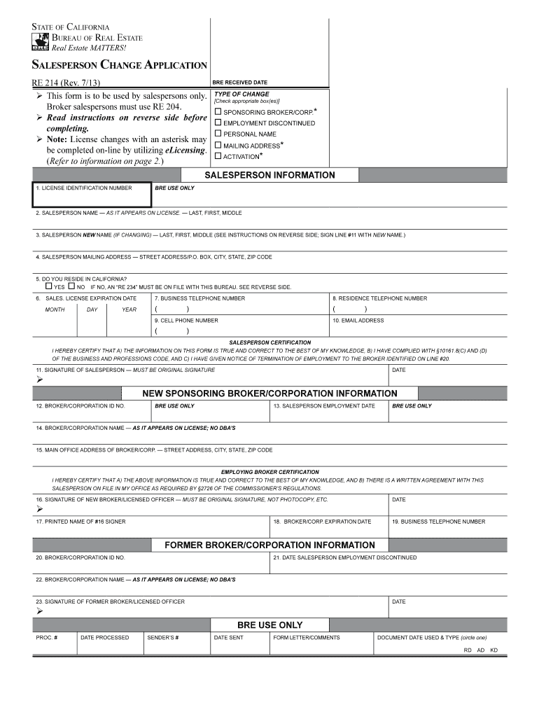  Application for a Sales Person Form 2015