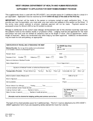 Wv Dhhr Travel Reimbursement Form