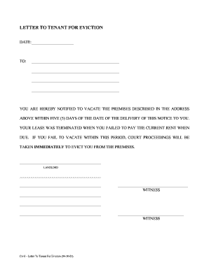 Sample Eviction Letter For Squatters Fill Out And Sign Printable Pdf Template Signnow