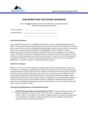 Fha Lead Based Paint Disclosure PDF  Form