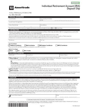 Td Ameritrade Simple Ira Deposit Slip  Form