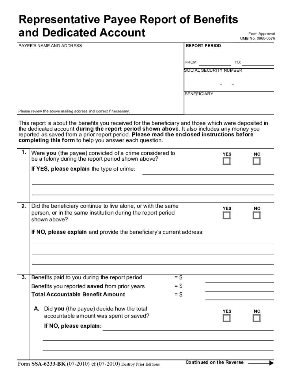 Social Security Payee  Form