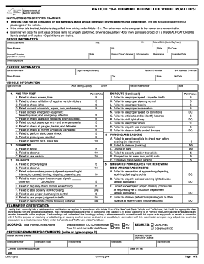 Ny Dmv Road Test Evaluation Sheet  Form