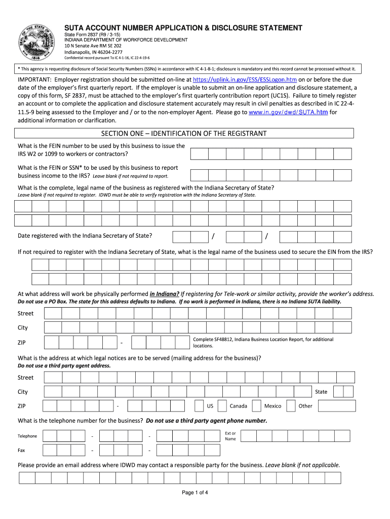  State Form 2837 2015-2024