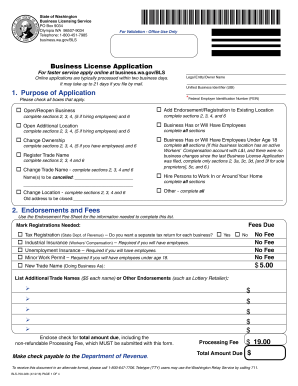 Washington Business License  Form