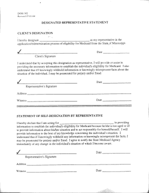 DOM 302 Medicaid Ms  Form