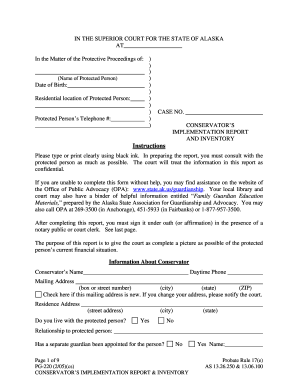 GUARDIANSHIP ANNUAL REPORT  Form