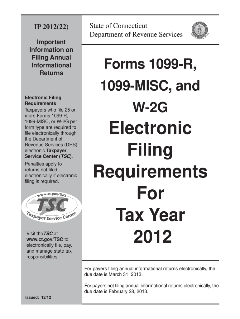  1099 Misc Connecticut  Form 2012