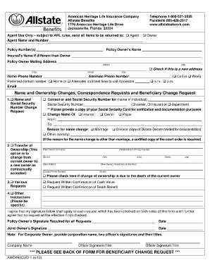 American Heritage Life Insownership Change Rules Form