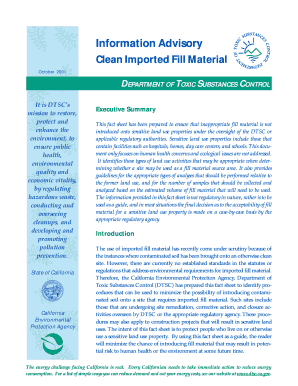 Dtsc Clean Fill Advisory  Form