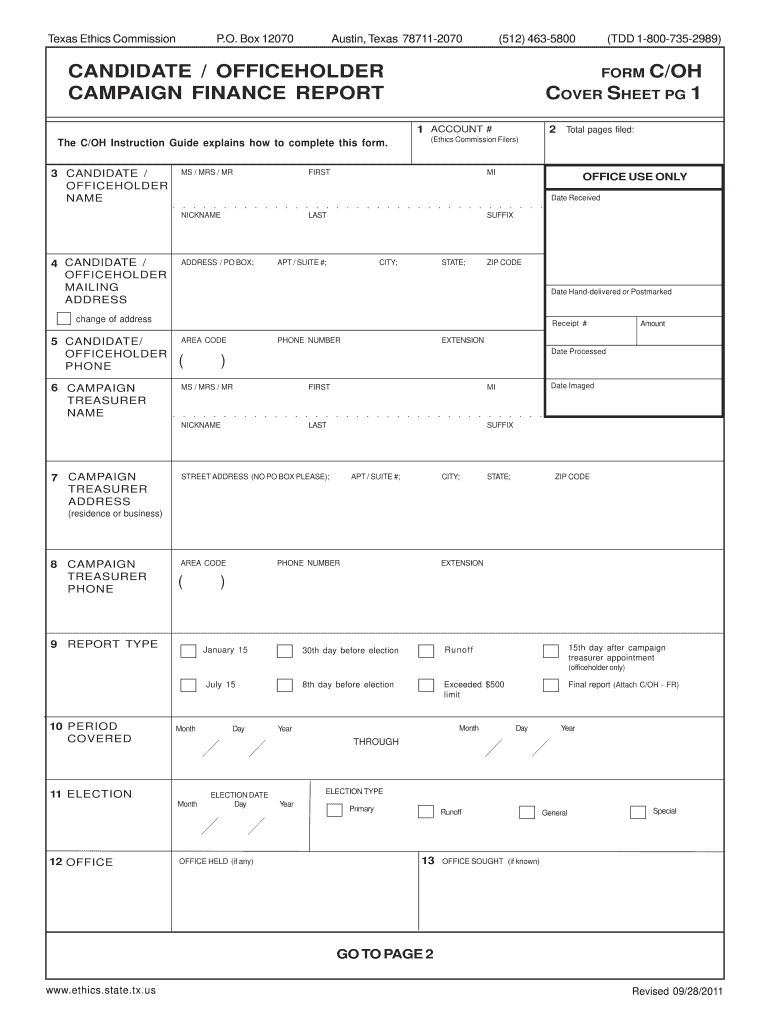 Coh Texas Form