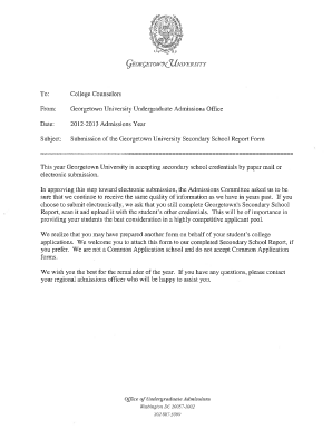 Georgetown Secondary School Report  Form