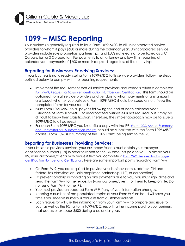 1099MISC Reporting  Form