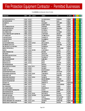 Fire Equipment List PDF  Form